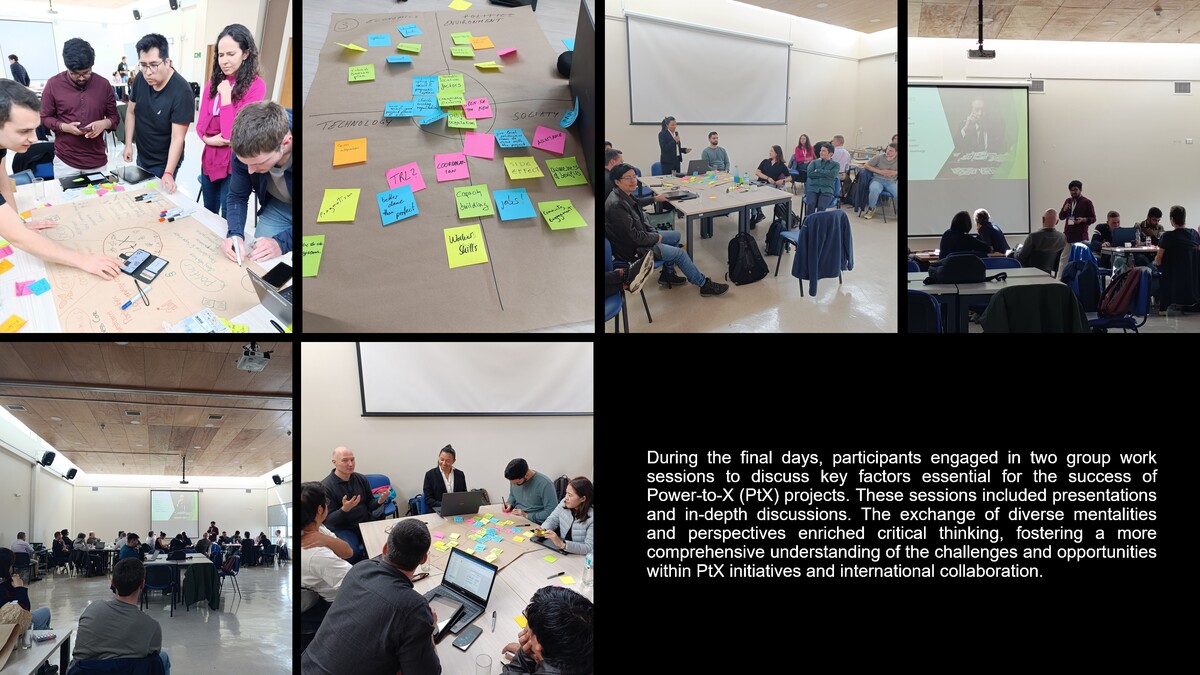 Participants collaborate in group sessions, discussing and brainstorming with sticky notes.